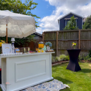 Mobile bar in Houston- baby shower decor White bar baby boy-6