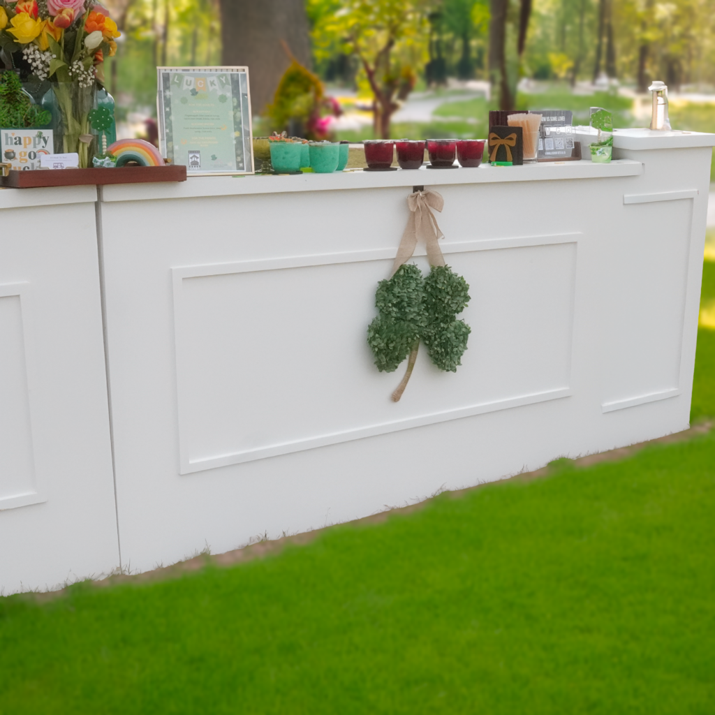 Bartenders serving residents at a poolside luau in a Houston master-planned community