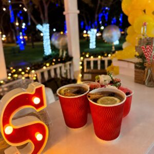 Holiday Hot Drinks at Night - Square