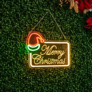 Merry Christmas Hedge Sign - Square