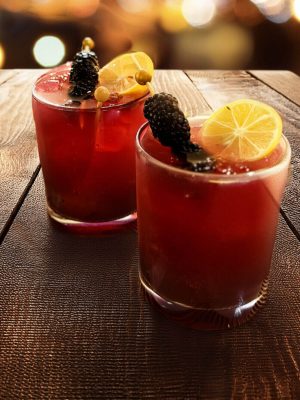 Berry Naughty tequila cocktail with crème de cassis, ginger beer, lime, and bitters – fall cocktail by I’ll Drink To That! mobile bar