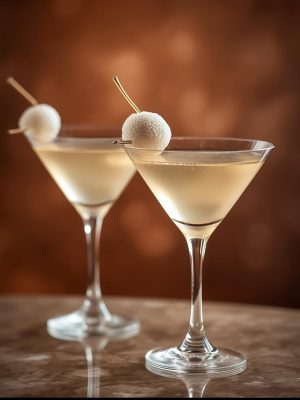 Elegant Lychee Martini in a chilled martini glass, served by I’ll Drink To That! luxury mobile bar in Houston.